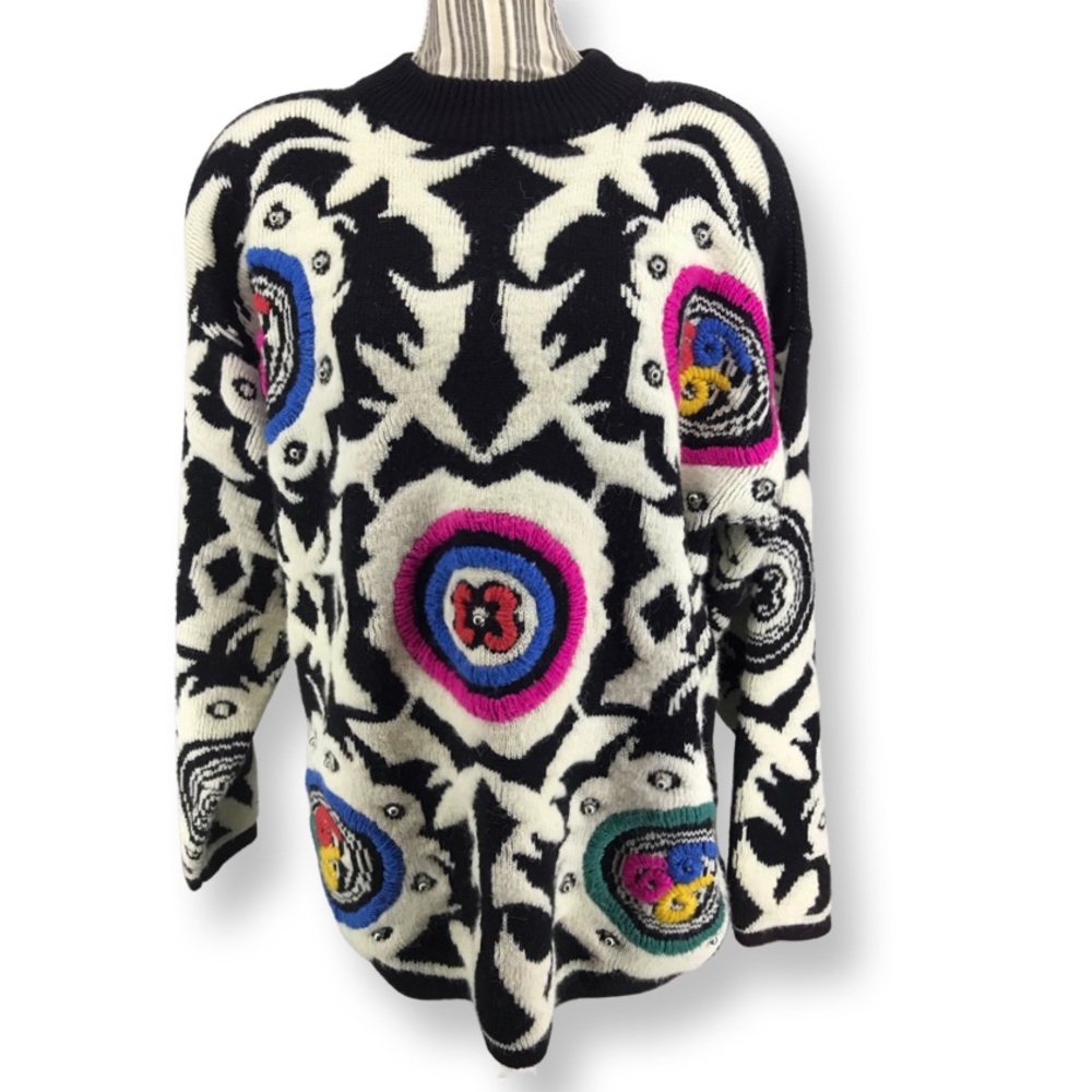 Vivian Wang Kitty Hawk Acrylic Blend Sweater Medium Multicolored